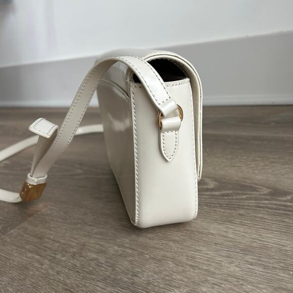 J.Crew Edie Italian Leather Structured Crossbody Bag Turnlock Natural NWT - Picture 14 of 16